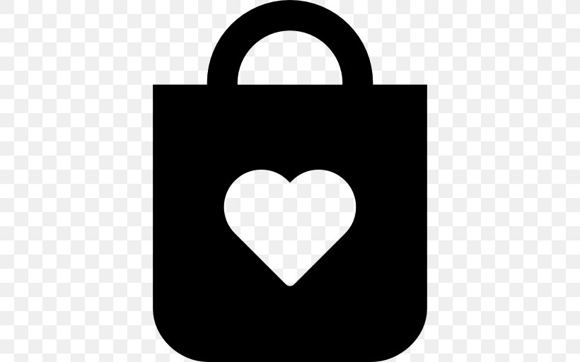 Shopping Bags & Trolleys Icon Design, PNG, 512x512px, Shopping Bags Trolleys, Bag, Black And White, Heart, Icon Design Download Free