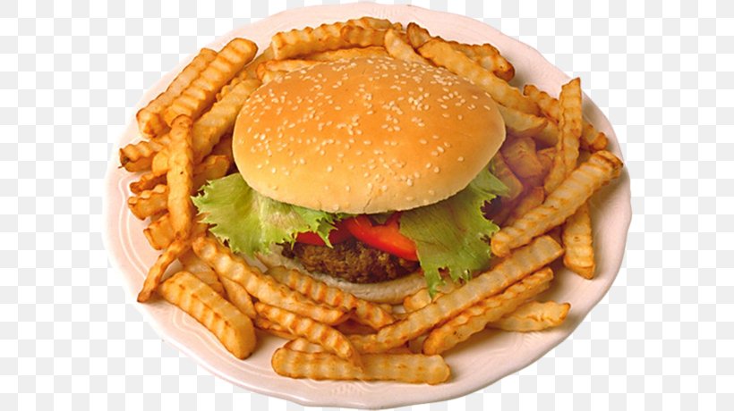French Fries Buffalo Burger Hamburger Fast Food Cheeseburger, PNG, 595x460px, French Fries, American Food, Breakfast Sandwich, Buffalo Burger, Cheeseburger Download Free