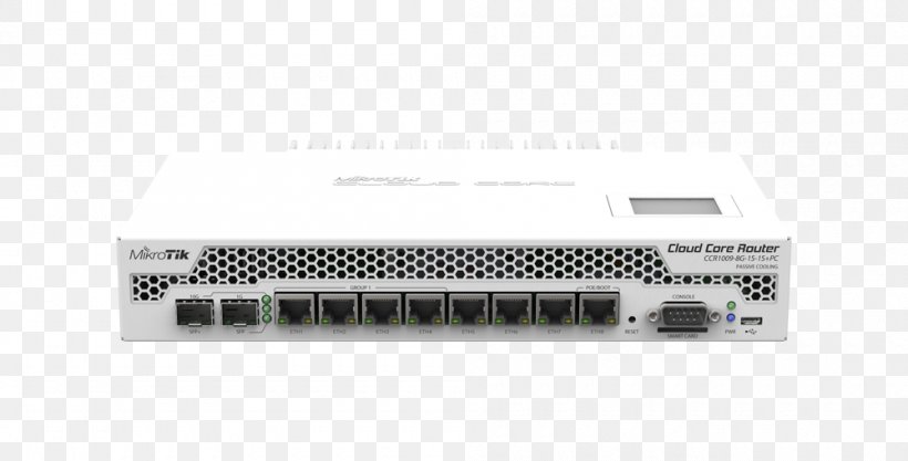 MikroTik Cloud Core Router CCR1009-7G-1C-PC Router, PNG, 1000x509px, 19inch Rack, Mikrotik, Audio Receiver, Computer Hardware, Computer Network Download Free