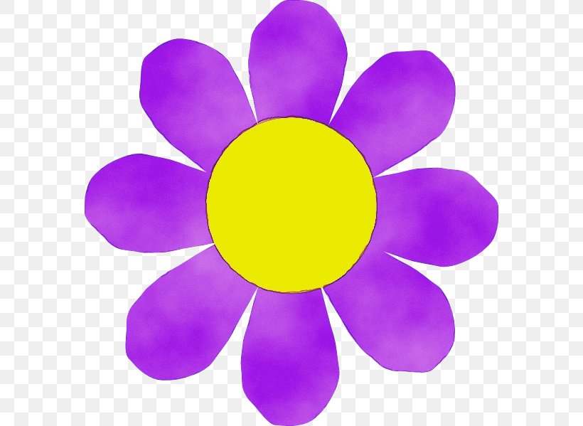 Petal Violet Purple Yellow Flower, PNG, 582x599px, Watercolor, Flower, Magenta, Paint, Petal Download Free