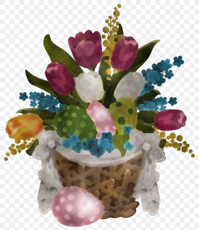 Easter Basket With Eggs Easter Day Basket, PNG, 1380x1600px, Easter Basket With Eggs, Basket, Bouquet, Cattleya, Cut Flowers Download Free