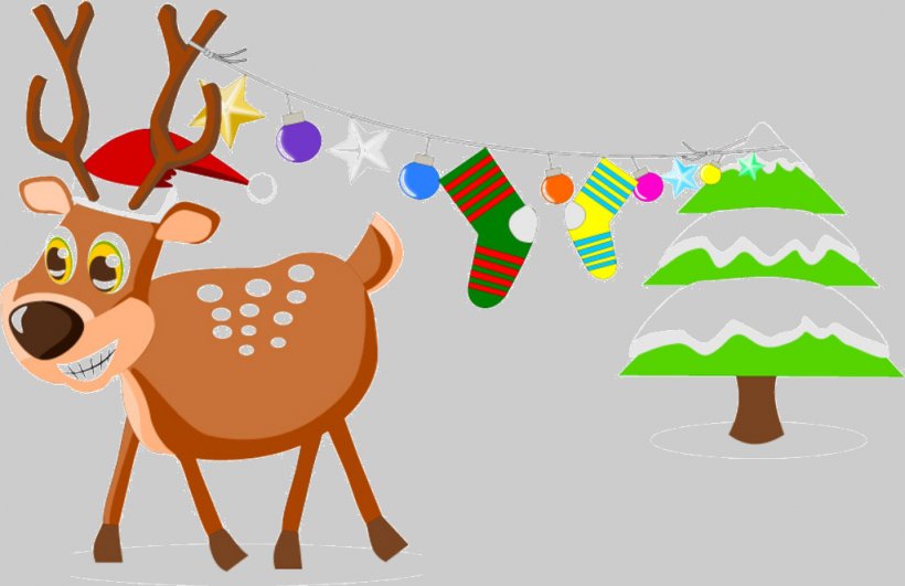Christmas Tree Reindeer, PNG, 1024x664px, Christmas, Cartoon, Christmas Ornament, Christmas Tree, Comics Download Free