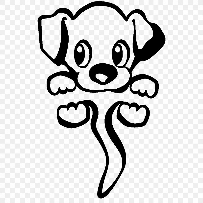 Dog Wall Decal Sticker Puppy, PNG, 1200x1200px, Dog, Blackandwhite, Cartoon, Coloring Book, Decal Download Free