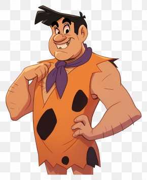 Fred Flintstone - Cartoon Caveman In A Playful Rendering PNG