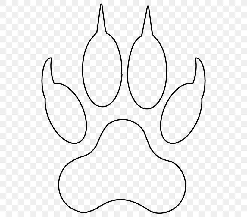 Paw Dog Tiger Cat Clip Art, PNG, 720x720px, Paw, Area, Artwork, Black, Black And White Download Free