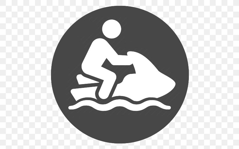 Personal Water Craft Jet Ski South Padre Island, Texas Logo Party, PNG, 512x512px, Personal Water Craft, Black And White, Boat, Brand, Flyboard Download Free
