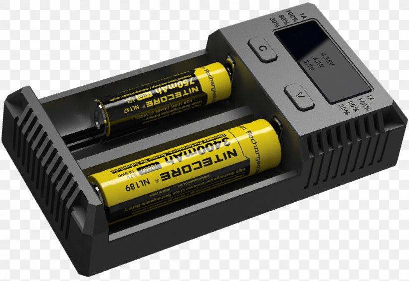 Smart Battery Charger Nitecore Intellicharger Electric Battery Lithium Iron Phosphate Battery, PNG, 1101x756px, Battery Charger, Cadmium, Electric Battery, Electronic Cigarette, Electronics Accessory Download Free