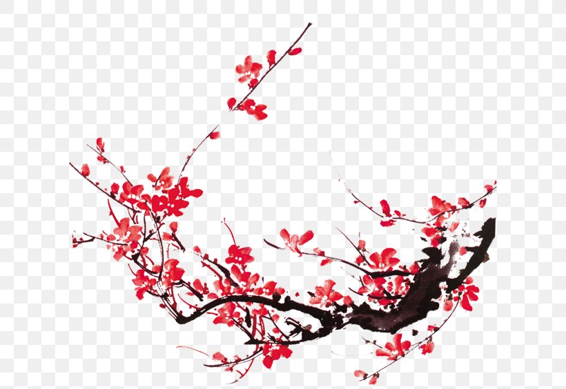 China Plum Blossom Ppt, PNG, 621x564px, China, Blossom, Branch, Cherry Blossom, Floral Design Download Free