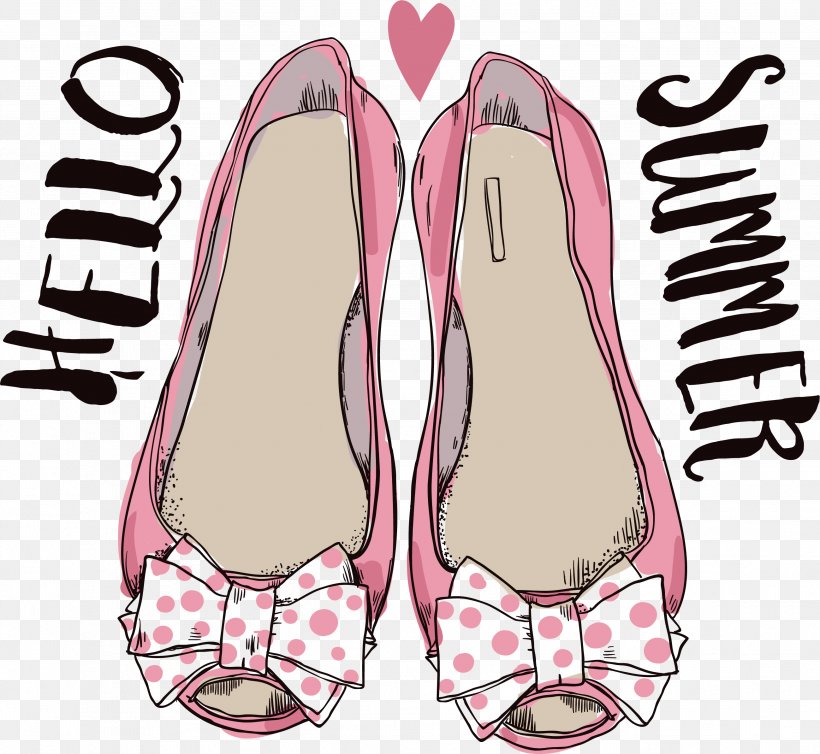 Pink High-heeled Footwear Shoe Illustration, PNG, 2598x2390px, Watercolor, Cartoon, Flower, Frame, Heart Download Free