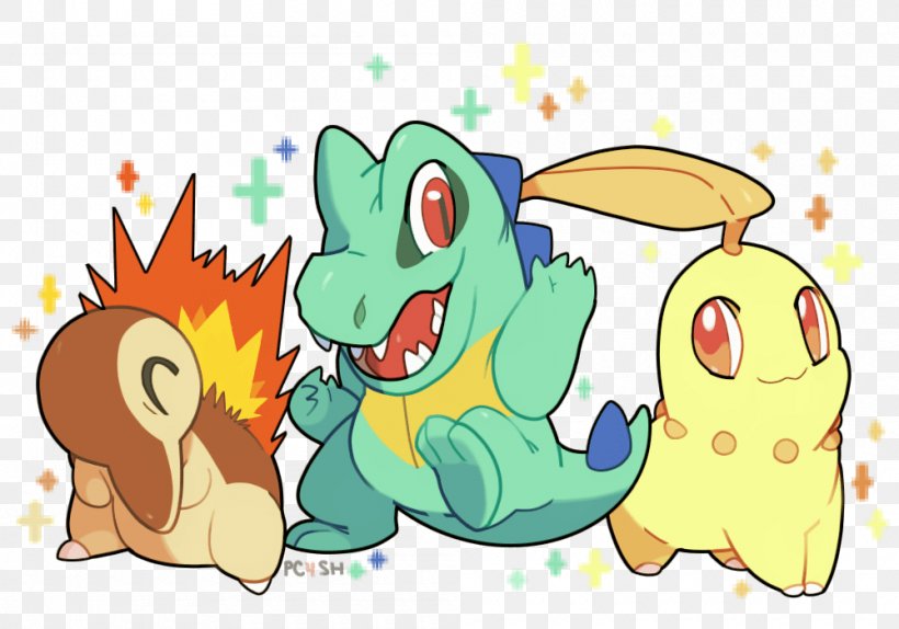 Pokémon GO Totodile Chikorita Cyndaquil, PNG, 1000x700px, Pokemon Go, Art, Bayleef, Cartoon, Chikorita Download Free
