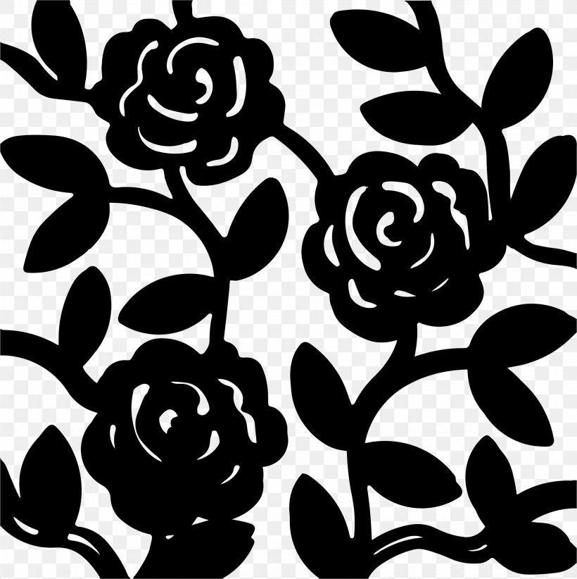 Silhouette Flower Drawing, PNG, 2270x2278px, Silhouette, Black, Black And White, Branch, Drawing Download Free