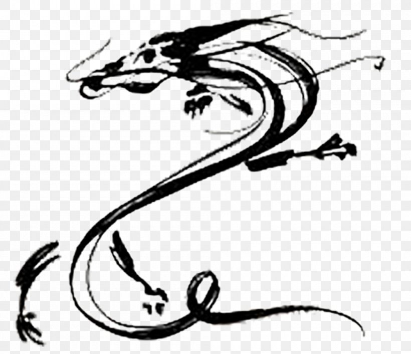 Chinese Dragon Painting Drawing, PNG, 1000x862px, Chinese Dragon, Art, Artwork, Black And White, Calligraphy Download Free