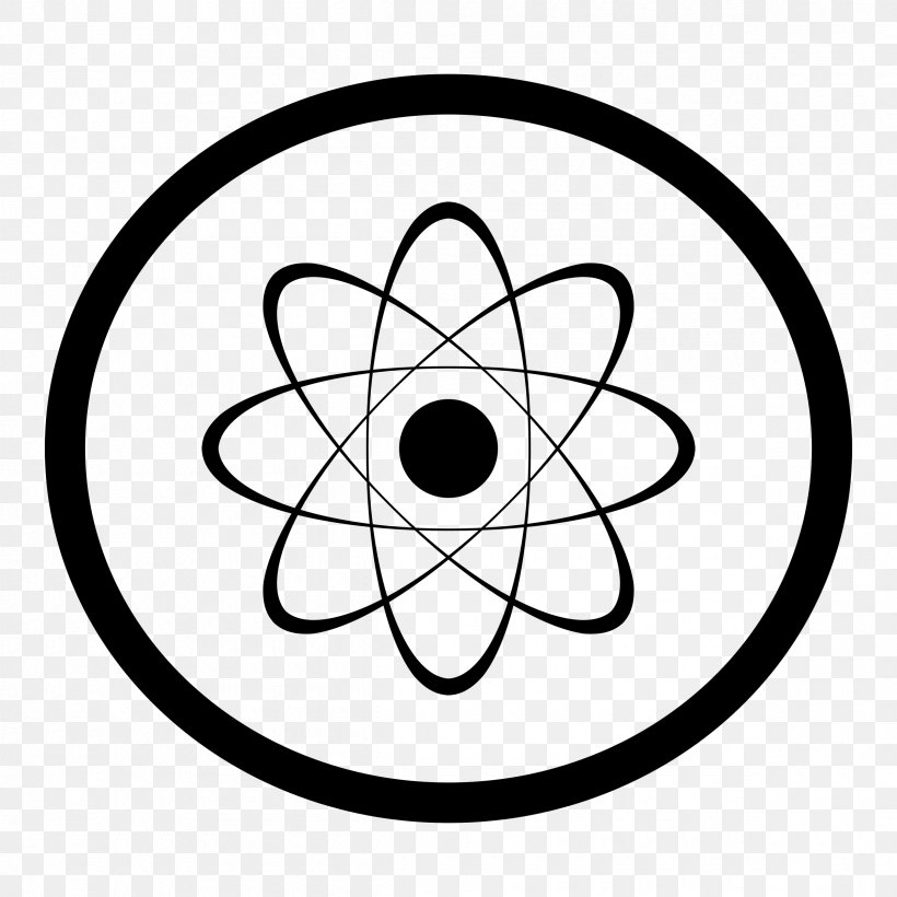 Atom Symbol Nuclear Physics, PNG, 2400x2400px, Atom, Area, Atomic Theory, Black, Black And White Download Free