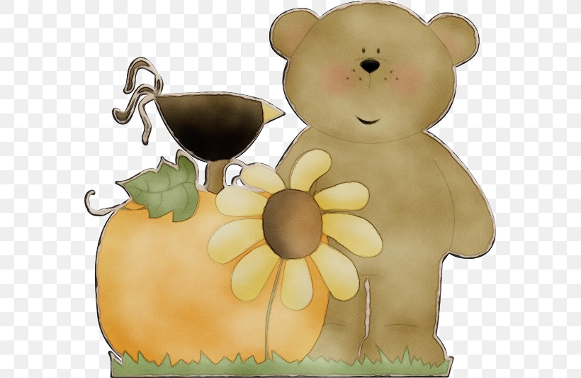 Teddy Bear, PNG, 581x533px, Watercolor, Biology, Figurine, Flower, Paint Download Free