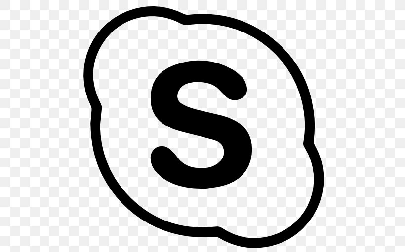 Skype Logo, PNG, 512x512px, Skype, Area, Black And White, Email, Logo Download Free