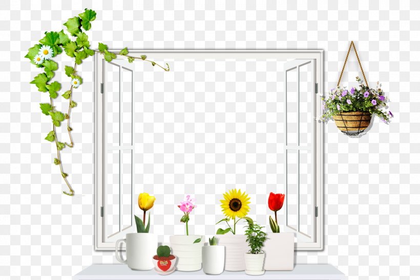 Window Flowerpot Sticker, PNG, 1580x1057px, Window, Flora, Floral Design, Floristry, Flower Download Free