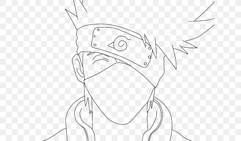 Kakashi Hatake Sketch Line Art Drawing Naruto, PNG, 640x480px, Watercolor, Cartoon, Flower, Frame, Heart Download Free