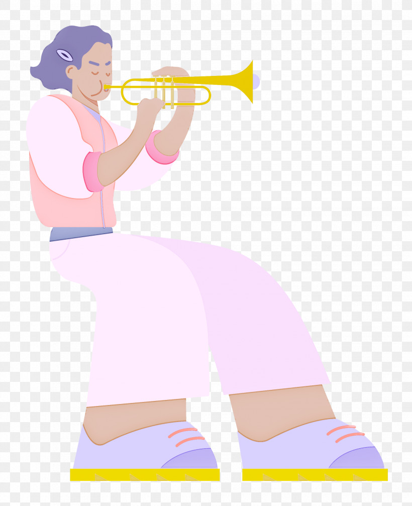 Playing The Trumpet Music, PNG, 2035x2500px, Music, Abdomen, Cartoon, Clothing, Human Body Download Free