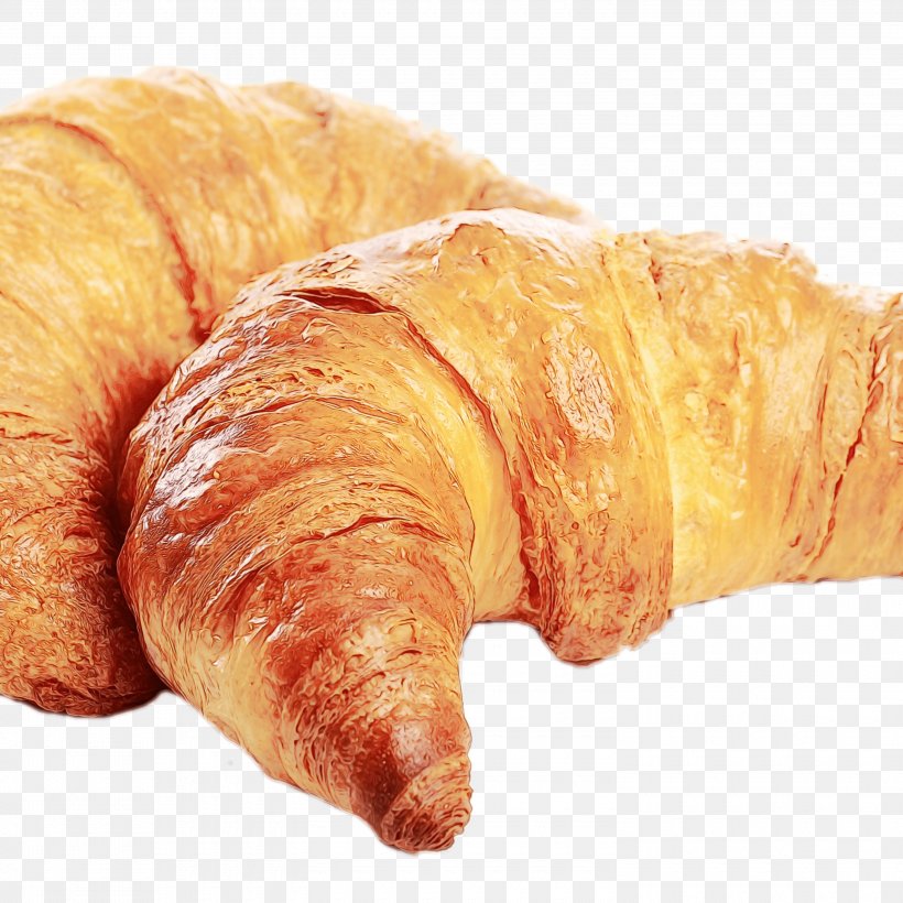 Croissant Viennoiserie Food Baked Goods Pastry, PNG, 3000x3000px, Watercolor, Baked Goods, Bread, Croissant, Cuisine Download Free