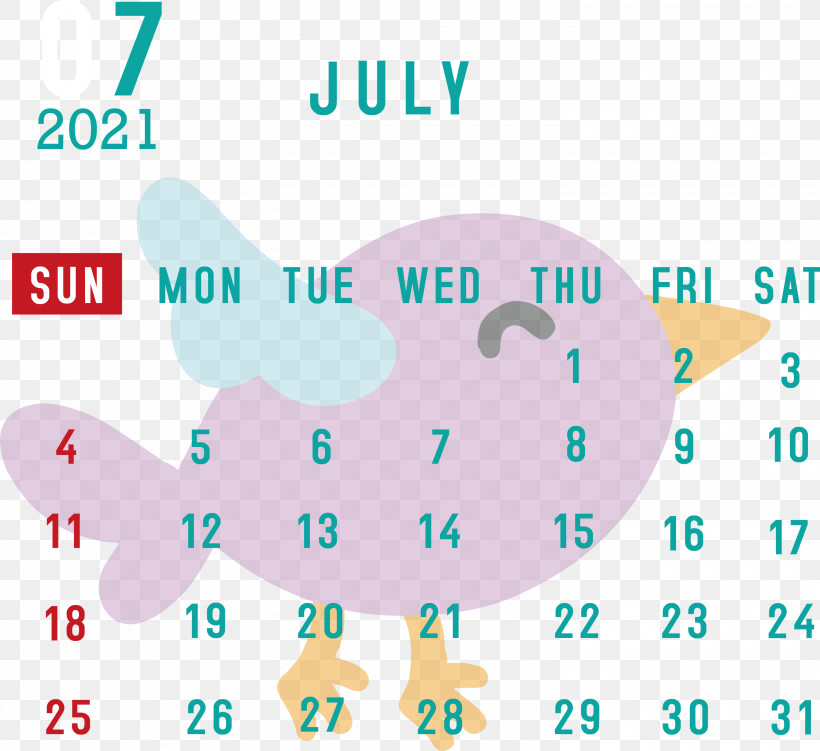 July 2021 Calendar July Calendar 2021 Calendar, PNG, 3000x2751px, 2021 Calendar, July Calendar, Aqua M, Calendar System, Cartoon Download Free