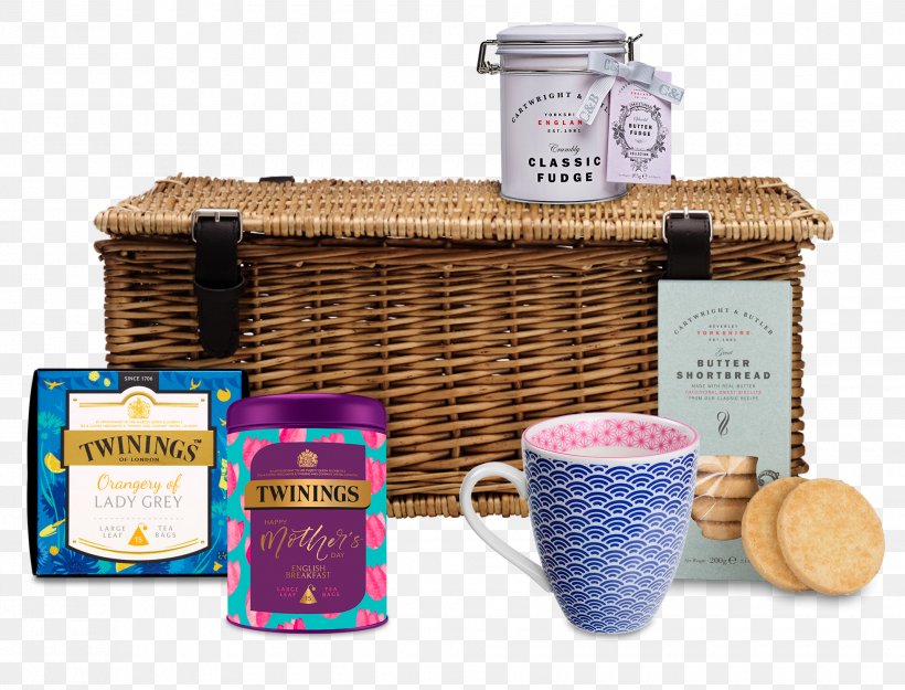 Food Gift Baskets Fudge Lady Grey Tea Hamper, PNG, 1960x1494px, Food Gift Baskets, Basket, Box, Butter, Caramel Download Free