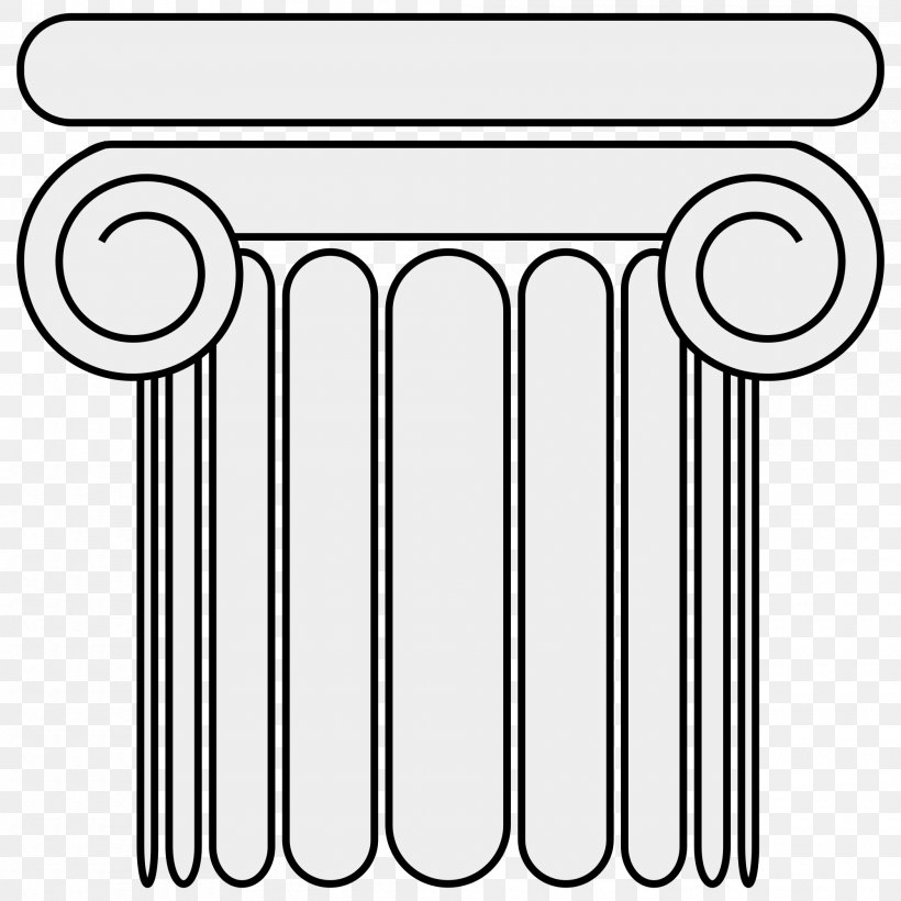 Ancient Greece Ionic Order Column Classical Order Capital, PNG, 2000x2000px, Ancient Greece, Ancient Greek Architecture, Architecture, Area, Black And White Download Free