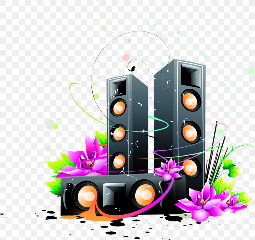 Loudspeaker Computer Graphics Song, PNG, 971x914px, Watercolor, Cartoon, Flower, Frame, Heart Download Free