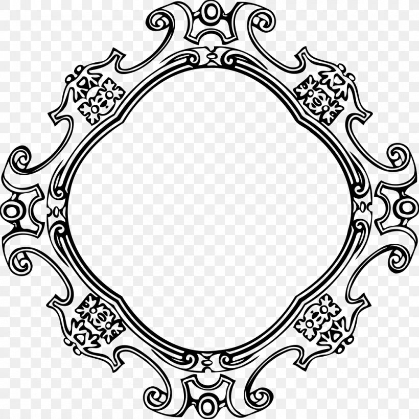 Picture Frames Drawing Clip Art, PNG, 1000x1000px, Picture Frames, Black And White, Body Jewelry, Drawing, Line Art Download Free