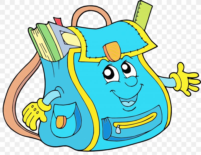 School Bag Cartoon, PNG, 3000x2318px, Watercolor, Backpack, Bag, Cartoon, Handbag Download Free