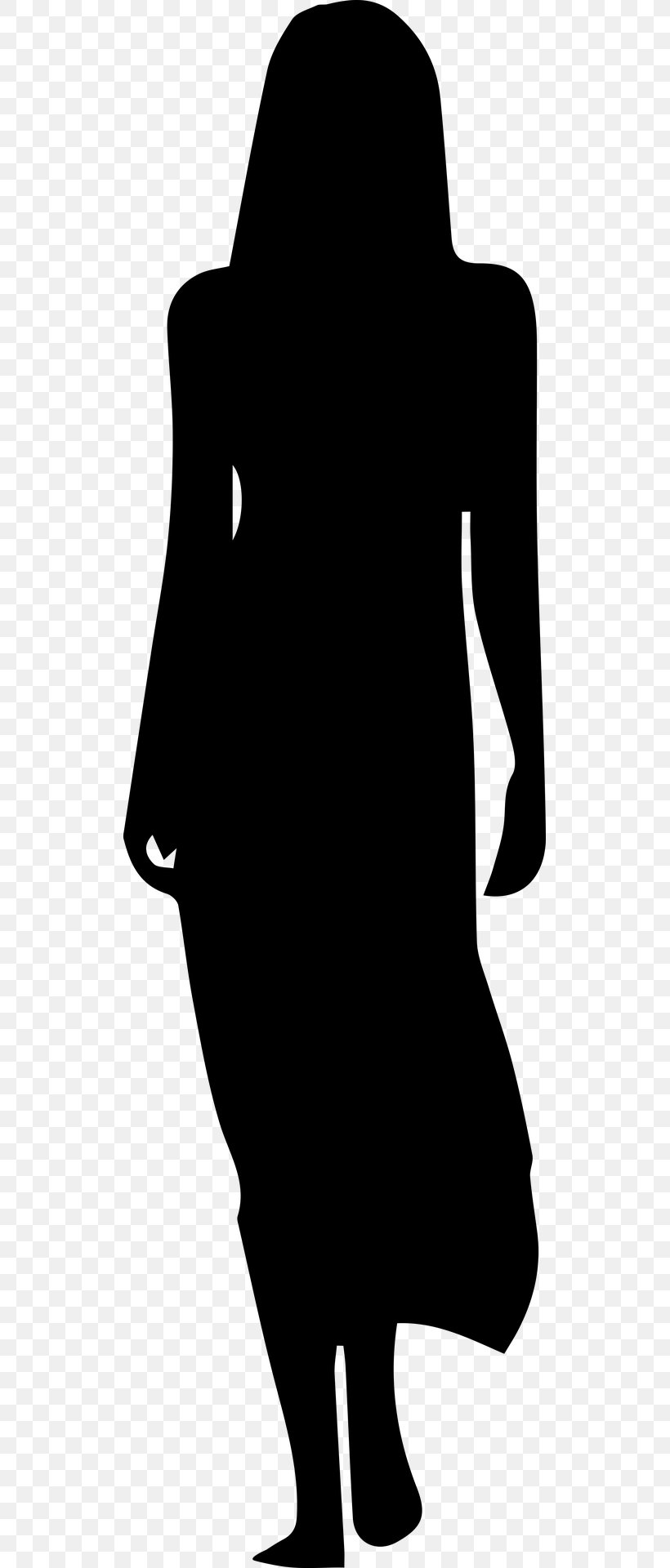 Dress Silhouette Woman Clip Art, PNG, 517x1920px, Dress, Artwork, Black, Black And White, Clothing Download Free