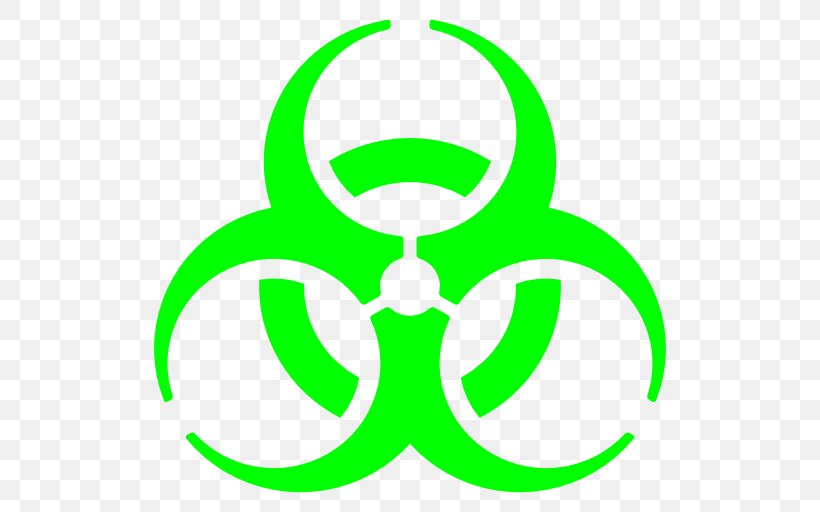 Biological Hazard Hazard Symbol Clip Art, PNG, 512x512px, Biological Hazard, Area, Artwork, Decal, Green Download Free