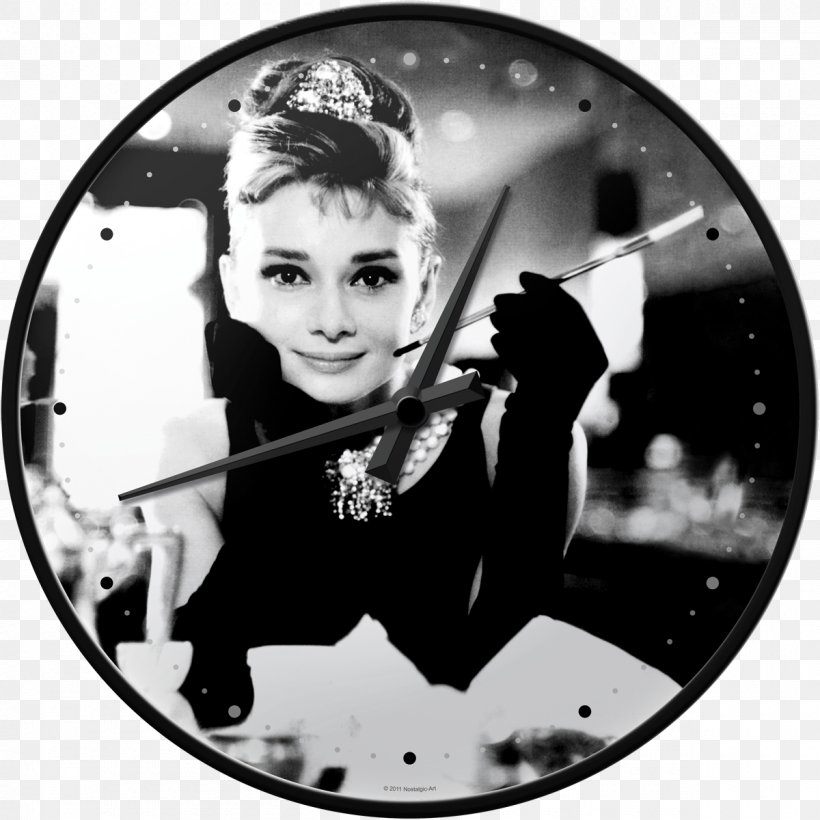 Black Givenchy Dress Of Audrey Hepburn Breakfast At Tiffany's Poster Holly Golightly, PNG, 1200x1200px, Audrey Hepburn, Black And White, Blake Edwards, Clock, Film Download Free