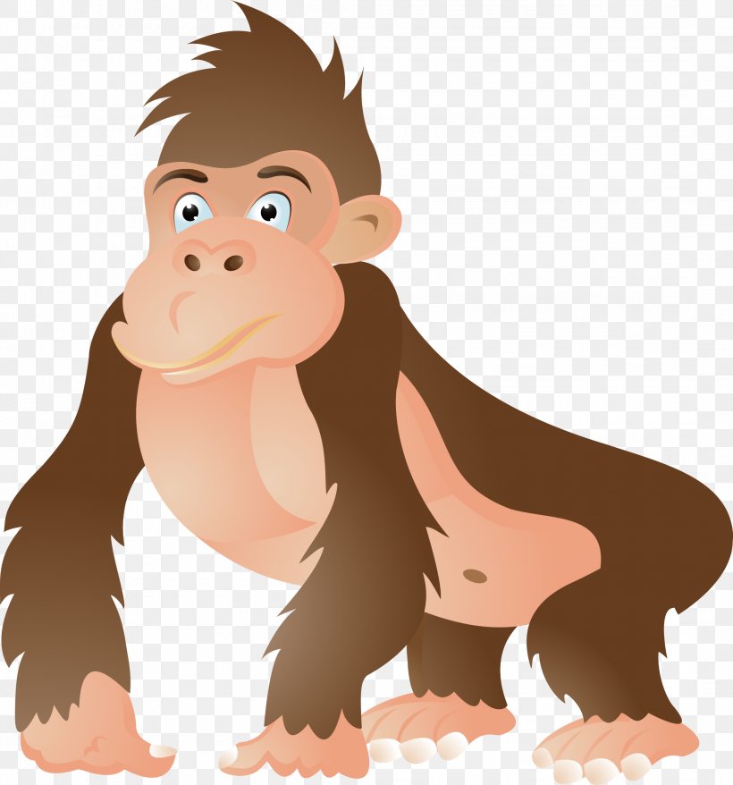 Gorilla Ape Chimpanzee Cartoon Clip Art, PNG, 2160x2314px, Gorilla, Ape, Carnivoran, Cartoon, Chimpanzee Download Free