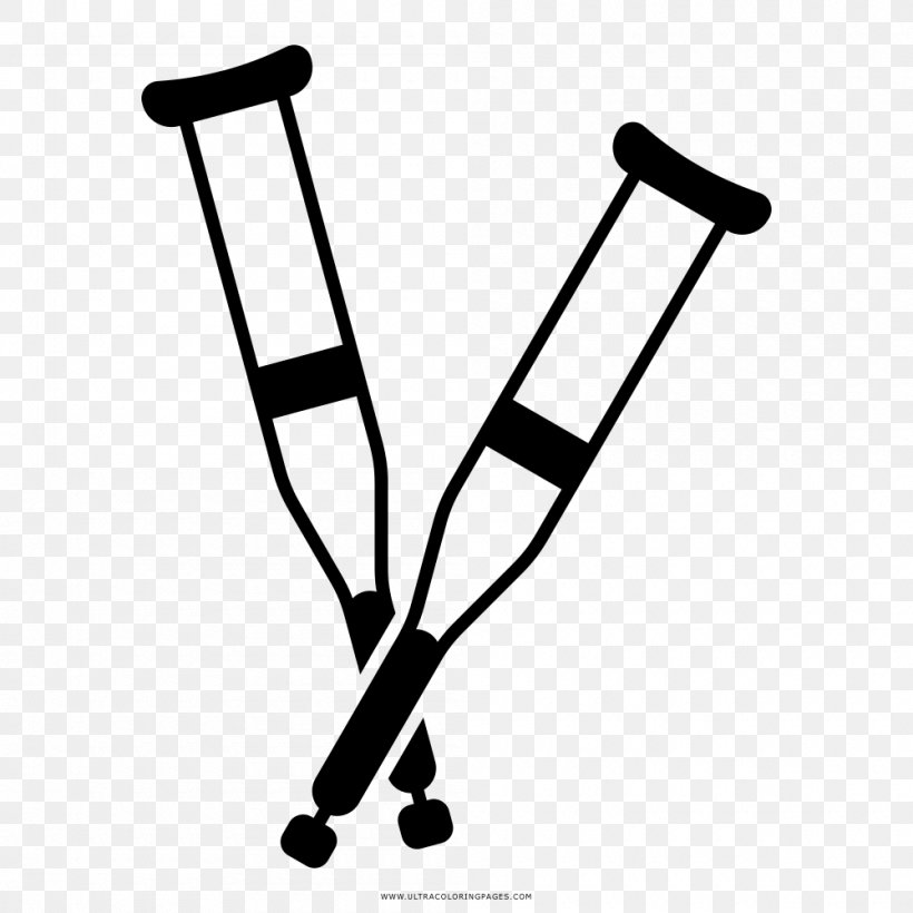 Huron Valley Rehab Crutch Drawing Coloring Book Clip Art, PNG, 1000x1000px, Crutch, Ausmalbild, Black And White, Clinic, Coloring Book Download Free