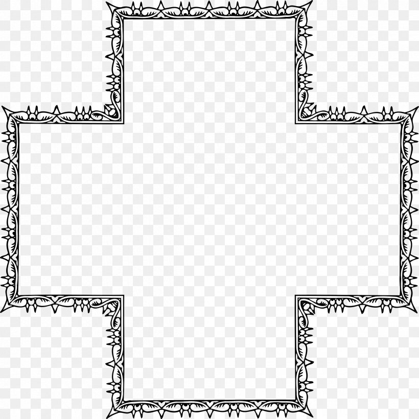 Picture Frames Ornament Pattern, PNG, 2400x2400px, Picture Frames, Area, Black And White, Border, Diagram Download Free