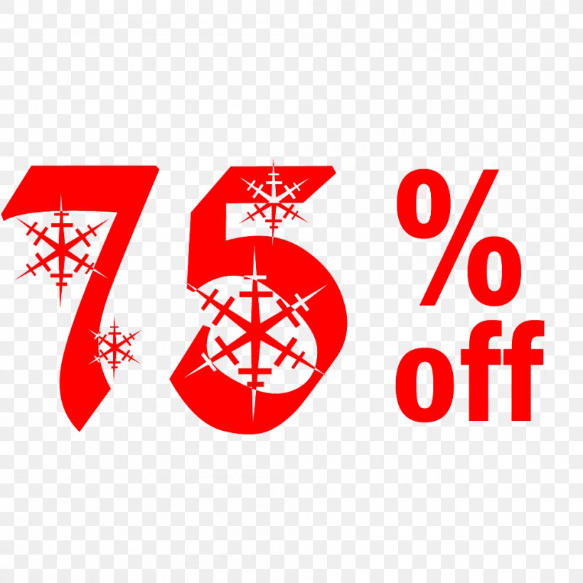 Snow Christmas Sale 75% Off Discount Tag., PNG, 1000x1000px, Logo, Area, Brand, Red, Symbol Download Free