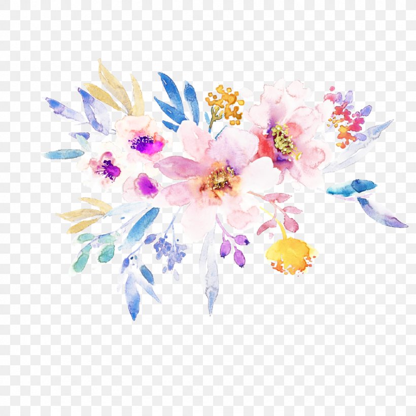 Flower Plant Cut Flowers Watercolor Paint Petal, PNG, 1024x1024px, Flower, Blossom, Cut Flowers, Flowering Plant, Petal Download Free