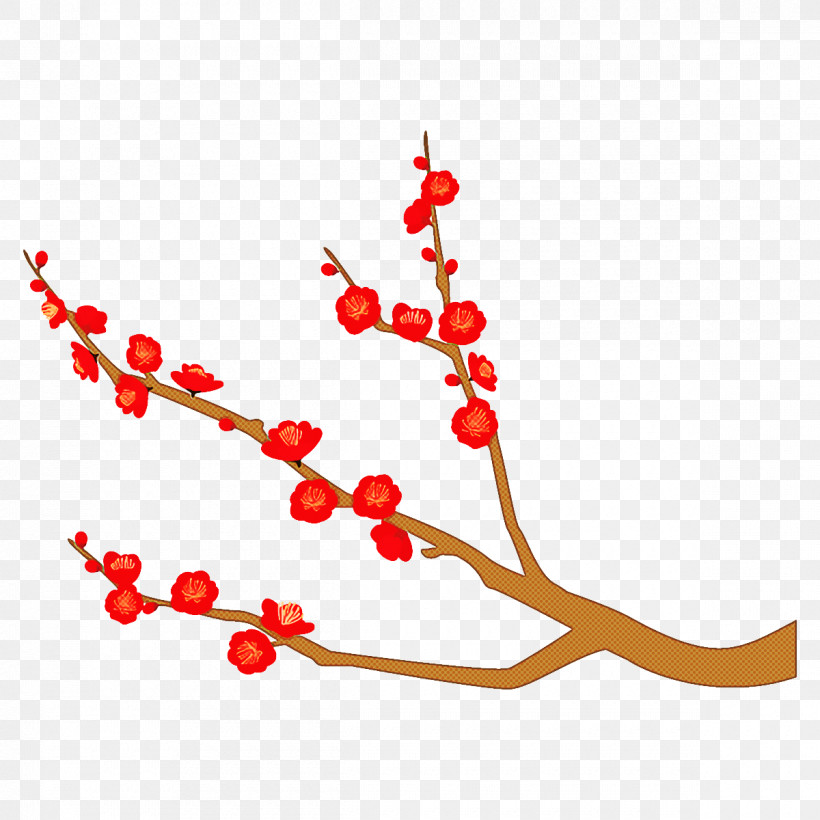 Plum Branch Plum Winter Flower, PNG, 1200x1200px, Plum Branch, Branch, Flower, Holly, Line Download Free
