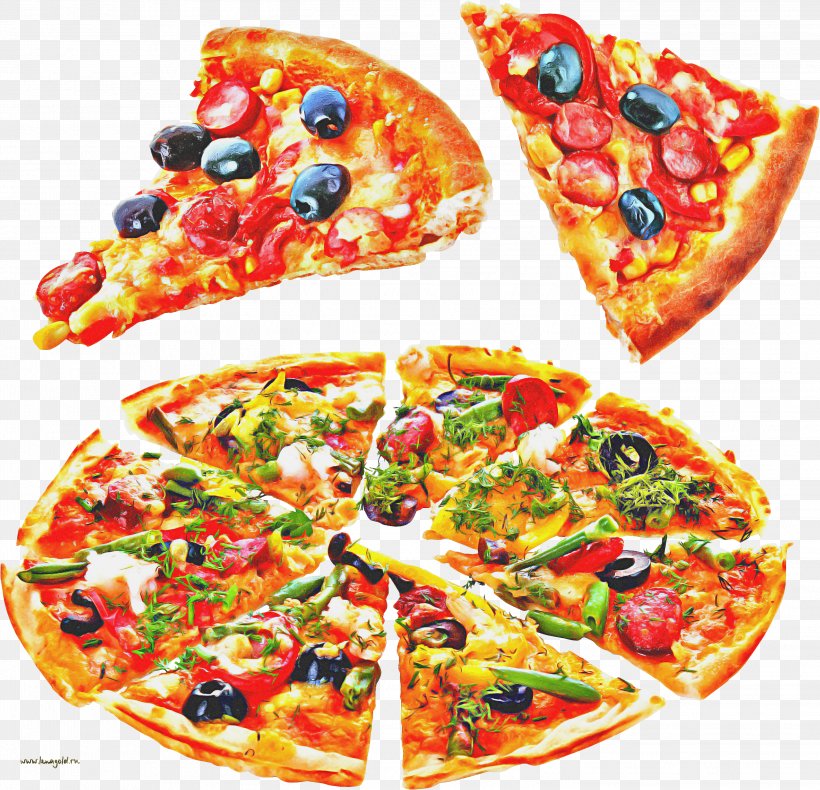 Junk Food Cartoon, PNG, 2899x2793px, Pizza, American Food, Californiastyle Pizza, Cuisine, Dish Download Free