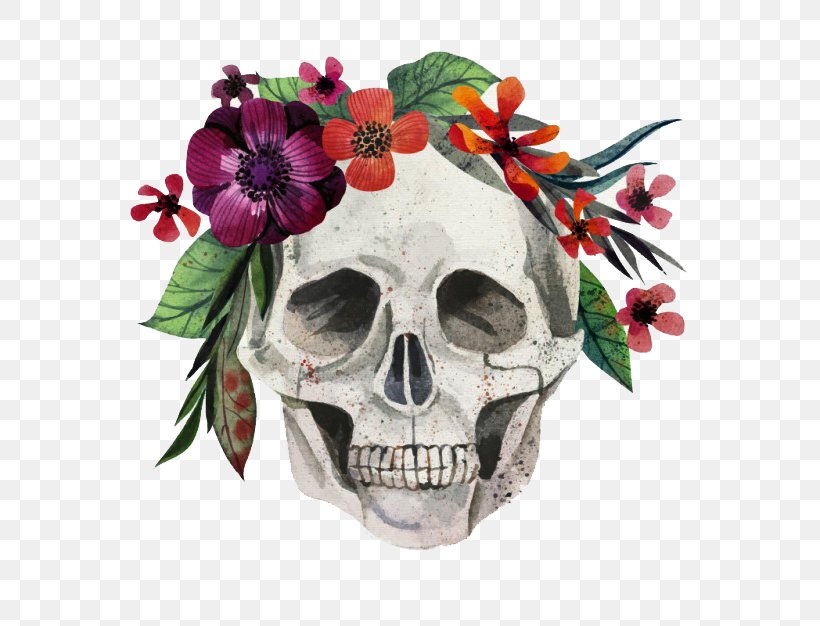Calavera Skull Flower Painting Euclidean Vector, PNG, 626x626px, Calavera, Bone, Color, Cut Flowers, Day Of The Dead Download Free