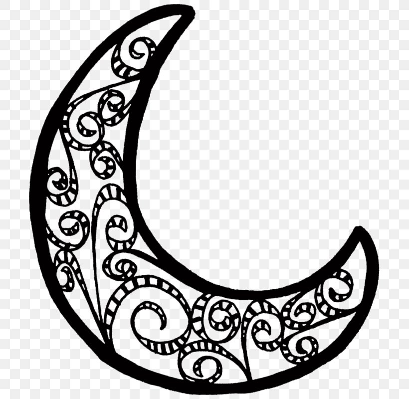 Crescent Ramadan Drawing Clip Art, PNG, 717x800px, Crescent, Black And White, Body Jewelry, Drawing, Line Art Download Free