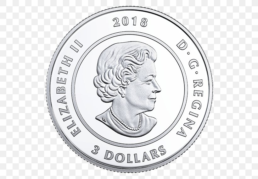 Silver Coin Canadian Dollar Coin Collecting, PNG, 570x570px, Coin, Black And White, Canadian Dollar, Canadian Gold Maple Leaf, Coin Collecting Download Free