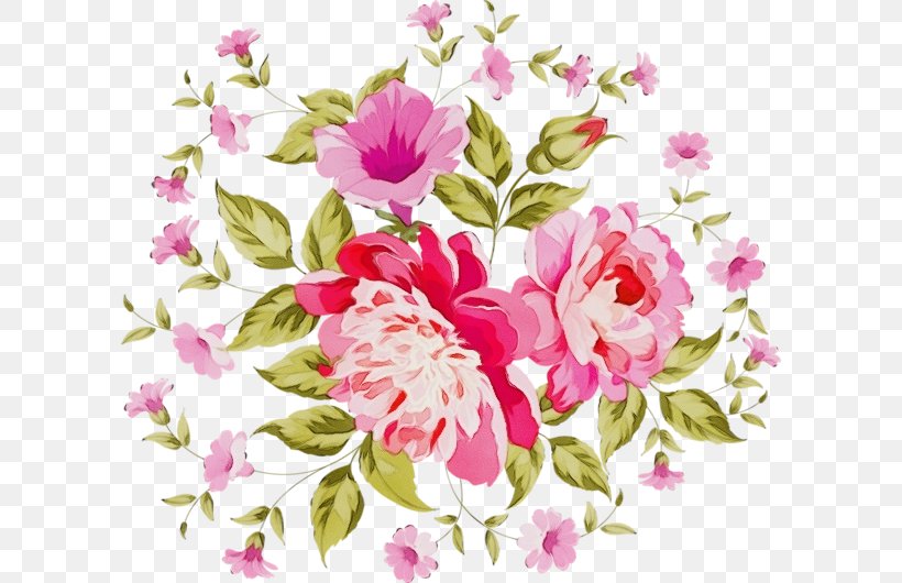 Watercolor Pink Flowers, PNG, 600x530px, Watercolor, Blossom, Botany, Cabbage Rose, Chinese Peony Download Free