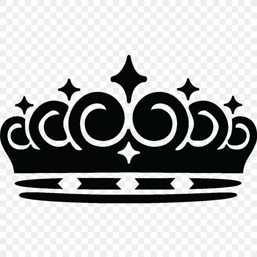 Sticker Crown Wall Decal Polyvinyl Chloride, PNG, 1200x1200px, Sticker, Adhesive, Black And White, Brand, Bumper Sticker Download Free