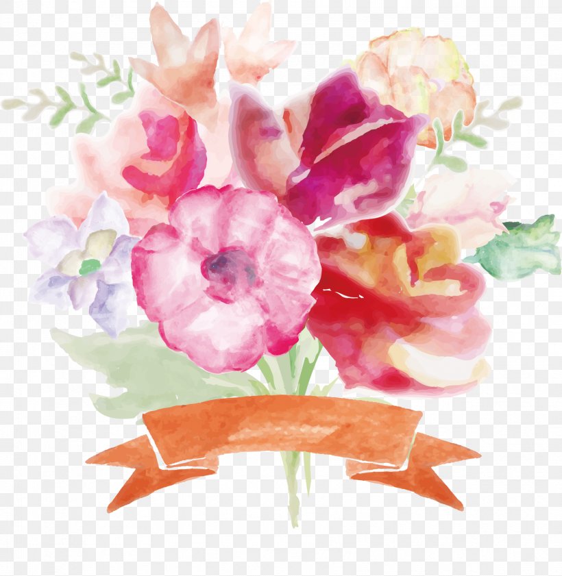 Watercolor Painting Flower Bouquet, PNG, 1674x1718px, Watercolor Painting, Blossom, Color, Cut Flowers, Drawing Download Free