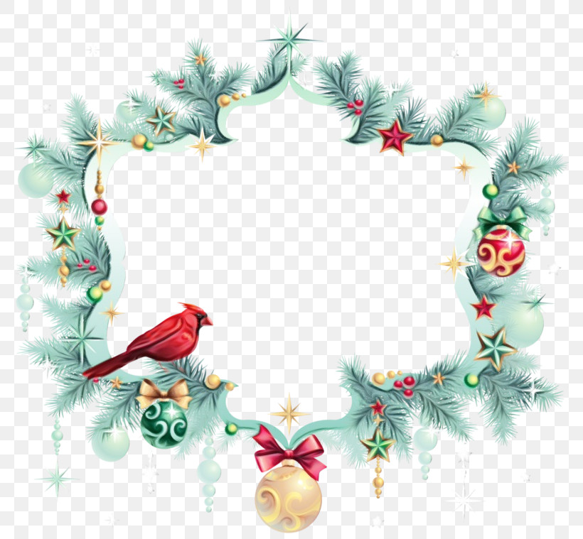 Christmas Decoration, PNG, 800x759px, Watercolor, Bird, Branch, Christmas Decoration, Colorado Spruce Download Free