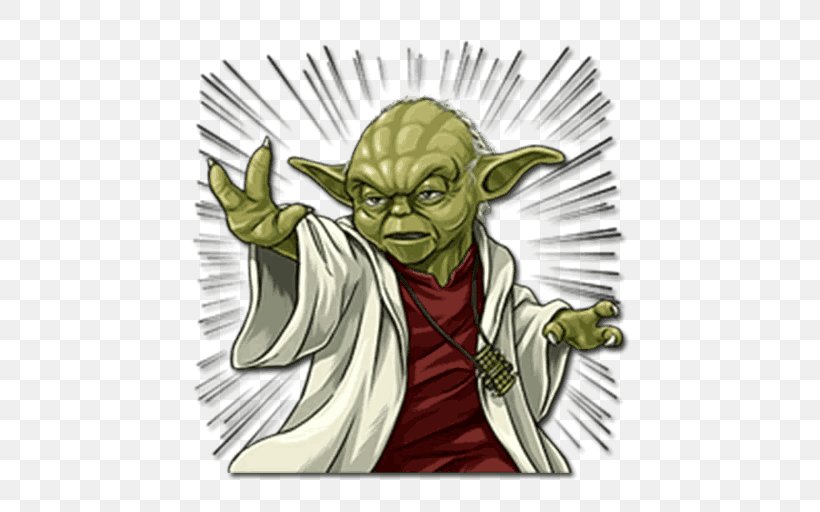 Yoda Sticker Telegram VKontakte, PNG, 512x512px, Yoda, Art, Cartoon, Fictional Character, Film Download Free