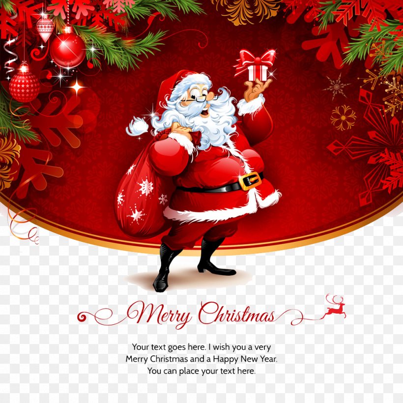Santa Claus Christmas Card Greeting Card, PNG, 1000x1000px, Santa Claus, Art, Christmas, Christmas And Holiday Season, Christmas Card Download Free