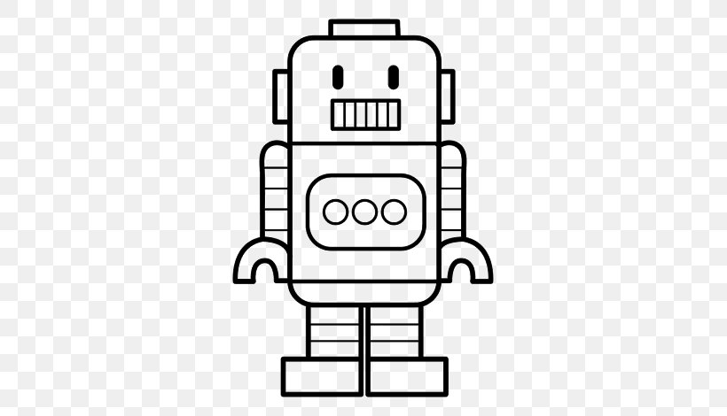 The Complete Robot Coloring Book Drawing Como Dibujar, PNG, 600x470px,  Robot, Android, Area, Black And White,