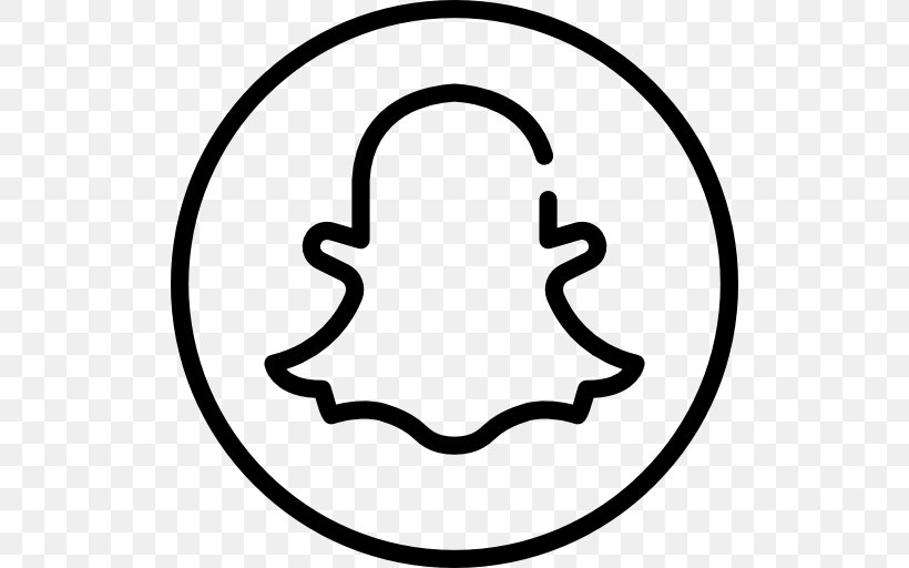 Social Media Snapchat, PNG, 512x512px, Social Media, Black And White, Line Art, Monochrome Photography, Smile Download Free